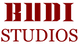 Budi Studios logo in red on a white background